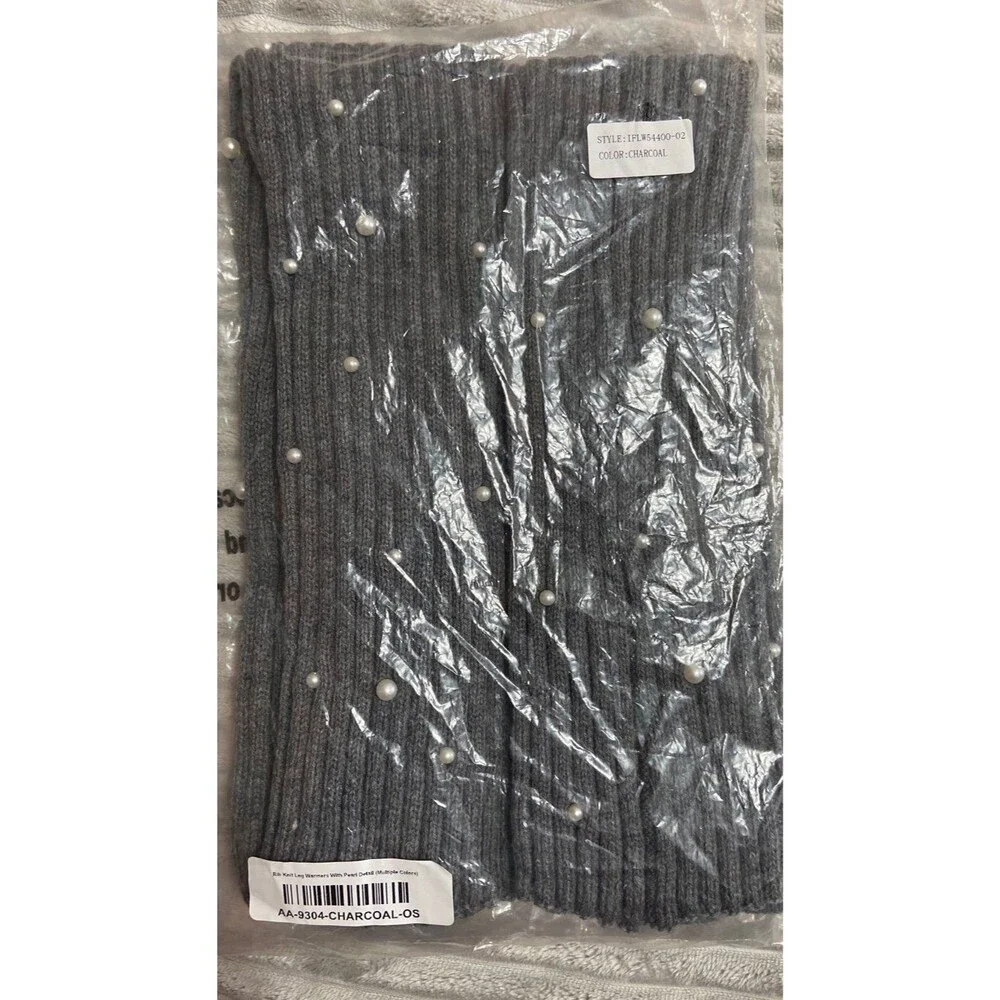 Leg warmers womens leg warmers FANTASTIC FAWN charcoal grey PEARLS NEW stretchy